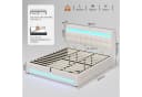 MSMASK Polsterbett Beige Hydraulisches Stauraumbett mit LED-Beleuchtung Bild 1