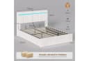 MSMASK Polsterbett 140x200 Beige/Grau mit Stauraum, LED & Steckdosen Bild 1