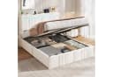 MSMASK Polsterbett 140x200 Beige/Grau mit Stauraum, LED & Steckdosen Bild 2