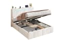 MSMASK Polsterbett 140x200 Beige/Grau mit Stauraum, LED & Steckdosen Bild 3