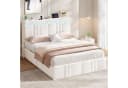 MSMASK Polsterbett 140x200 Beige/Grau mit Stauraum, LED & Steckdosen Bild 4