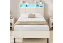 MSMASK Polsterbett mit LED & Ladestation Beige Bild 2