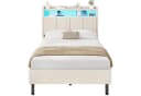 MSMASK Polsterbett mit LED & Ladestation Beige Bild 3