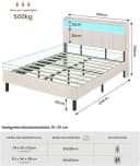 MSMASK Polsterbett 140x200 mit LED, Ladestation & Stauraum Bild 1
