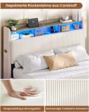 MSMASK Polsterbett mit LED-Beleuchtung und Ladestation Beige Bild 5