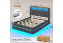 MSMASK Polsterbett 140x200cm mit Hydraulischem Stauraum und LED-Beleuchtung grau Bild 1