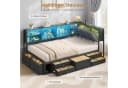 KIMENICH Jugendbett Schwarz mit LED, USB & 7 Schubladen Bild 4