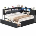 KIMENICH Polsterbett Schwarz mit LED-Beleuchtung und Stauraum Bild 3