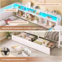 MSMASK Daybett mit Schreibtisch & LED-Beleuchtung Weiß Bild 5