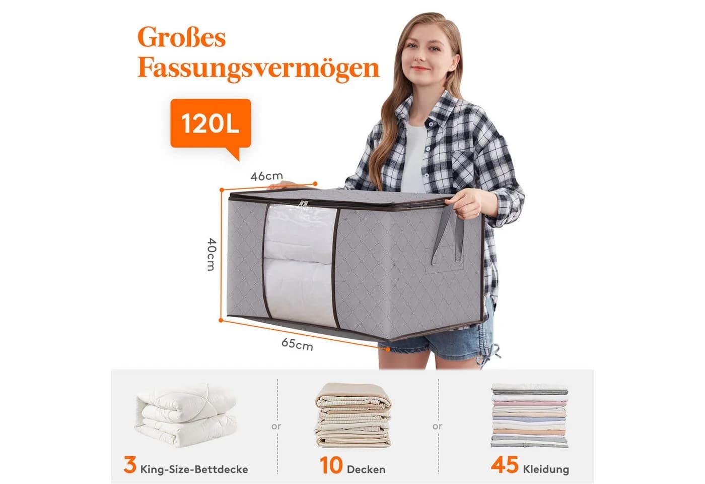 Lifewit Kleiderschutzhülle 120L Aufbewahrungstasche 4er-Set