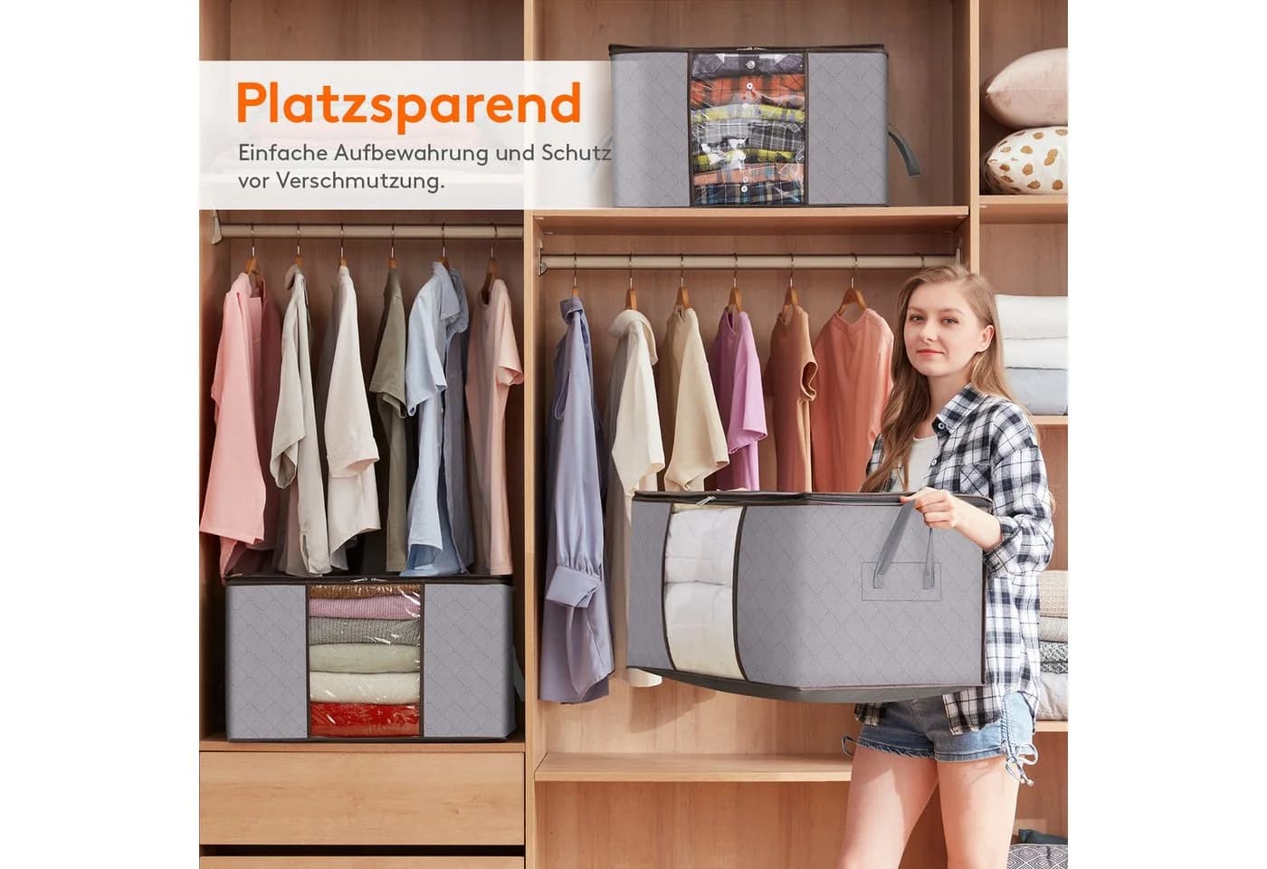 Lifewit Kleiderschutzhülle 120L Aufbewahrungstasche 4er-Set - Bild 5