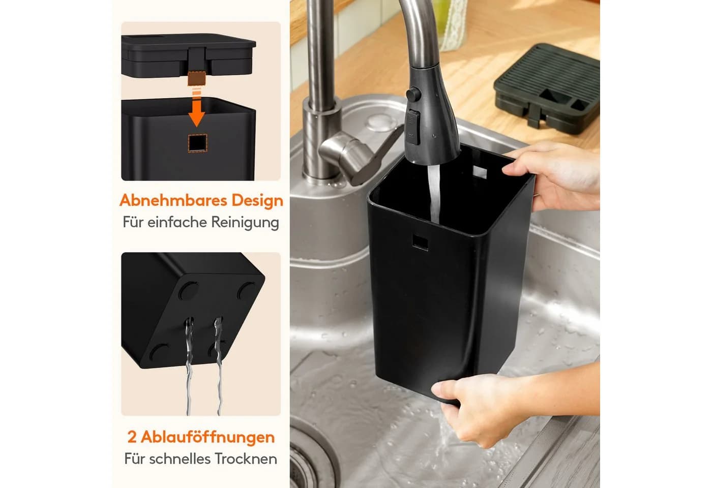 Lifewit Messerblock Schwarz mit Schlitz für Scheren und Messerschärfer - Bild 4