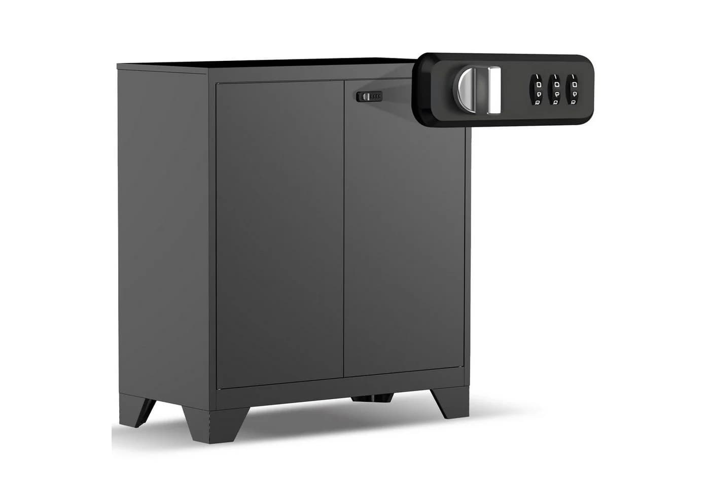 LHForgetech Metallschrank abschließbar mit Zahlenschloss weiß - Bild 3