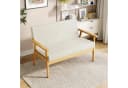 YOLEO 2-Sitzer Stoffsofa Couch mit Holz Armlehnen Loungesofa Bild 2