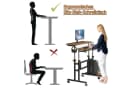 OUNUO Computertisch Höhenverstellbar mit Rollen und kippbarer Tischplatte Bild 3