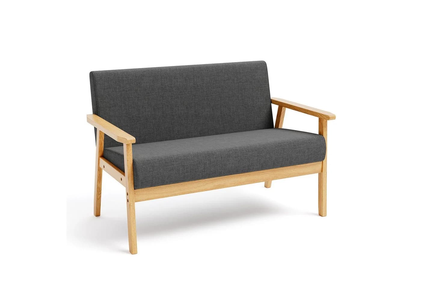 OUNUO 2-Sitzer Sofa Modern Skandinavisch Dunkelgrau - Bild 2
