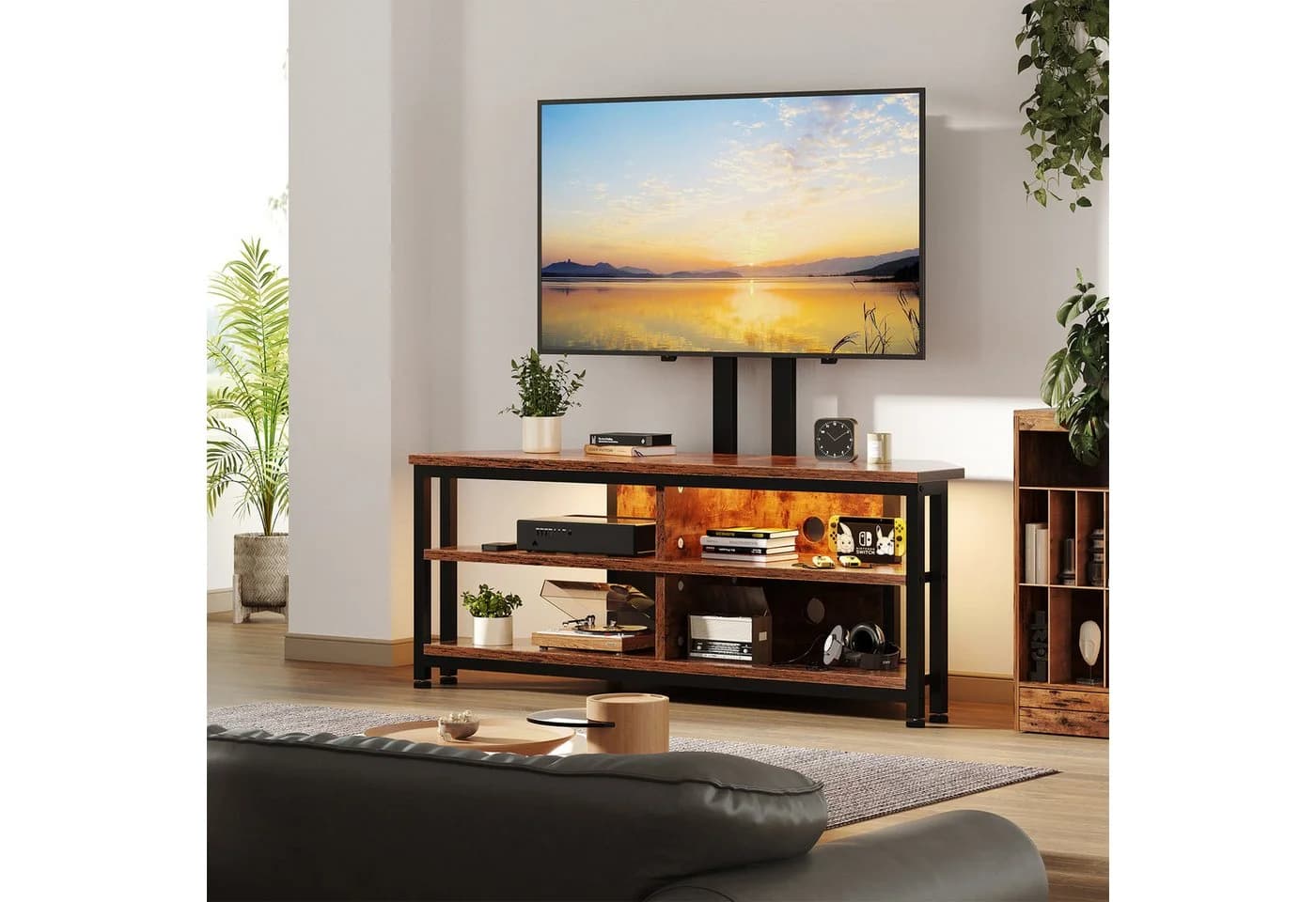 Dripex TV Lowboard Eckschrank mit Halterung und LED - Bild 4