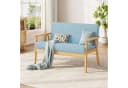YOLEO 2-Sitzer Stoffsofa mit Holzarmlehnen Bild 1