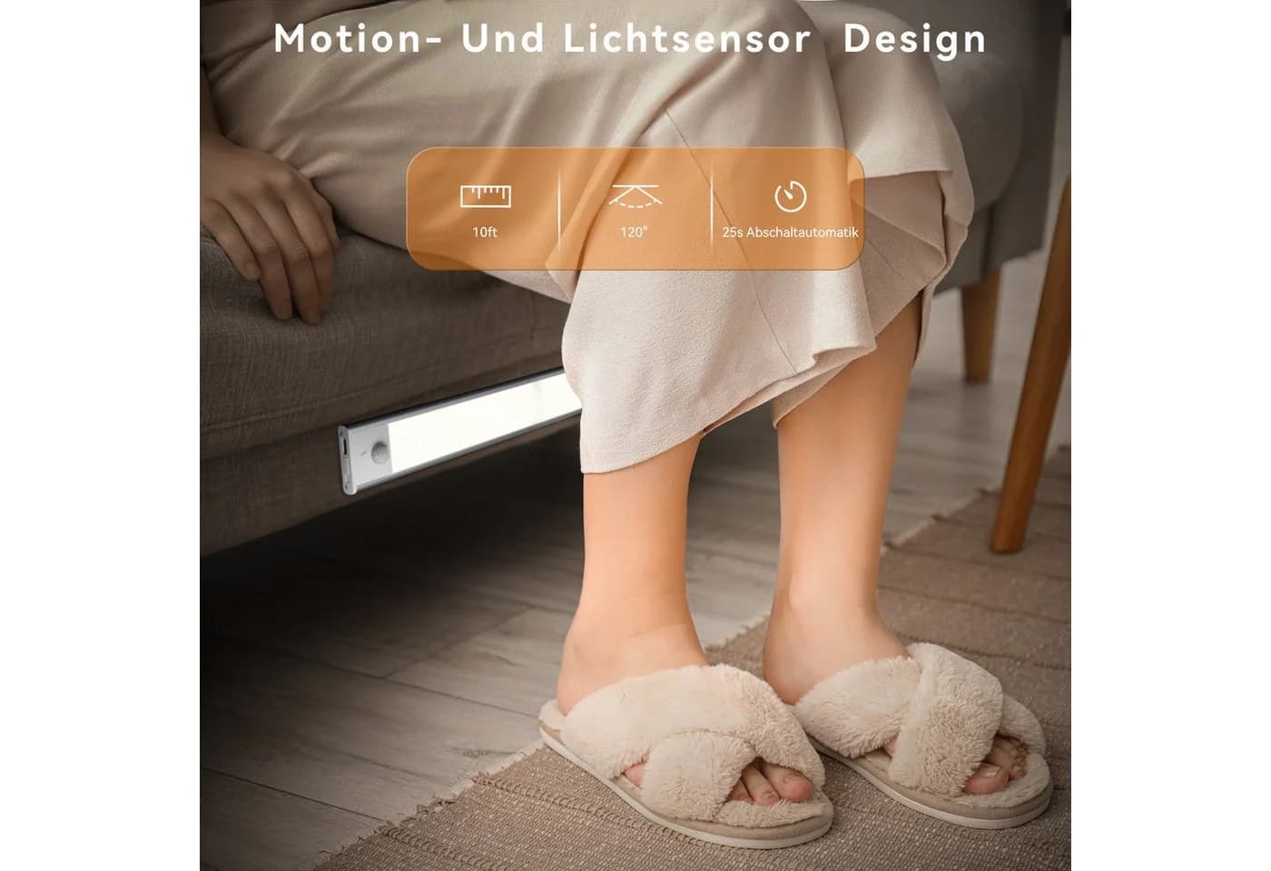 Lujasi LED Unterbauleuchte mit Bewegungsmelder, dimmbar, silber - Bild 4