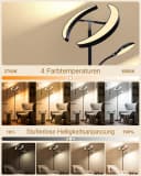 Lujasi LED Stehlampe Schwarz mit Fernbedienung und Leselicht Bild 3
