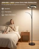 Lujasi LED Stehlampe Schwarz mit Fernbedienung und Leselicht Bild 5