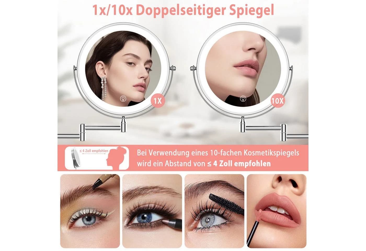 Moderner Kosmetikspiegel aus Glas und Plastik - Bild 3