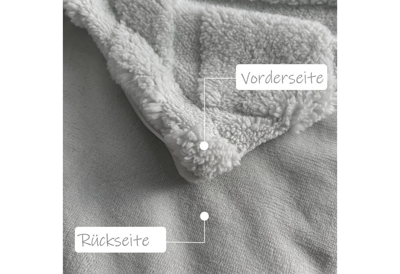 KEAYOO Bettwäsche TF Polyester 2-teilig Grau Teddy Plüsch - Bild 3