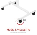 SUPERUN Stehschreibtisch höhenverstellbar weiß mit Rollen Bild 5