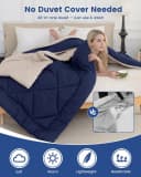 Good Nite Microfaserbettdecke Ganzjahresdecke Wende-Design Blau/Kaki Bild 1