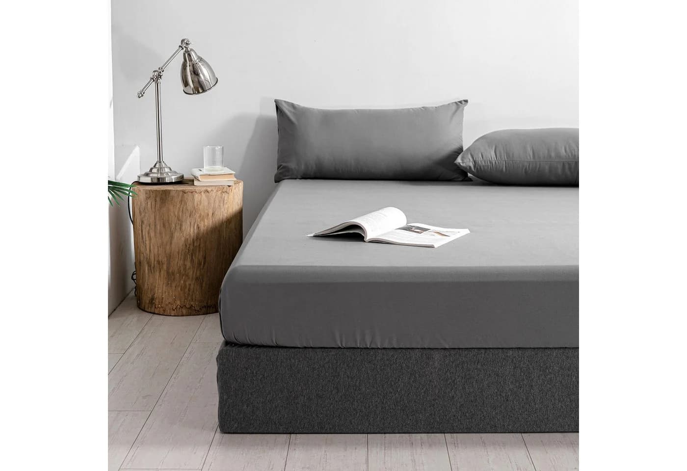 Good Nite Spannbettlaken Grau 30 cm Steghöhe