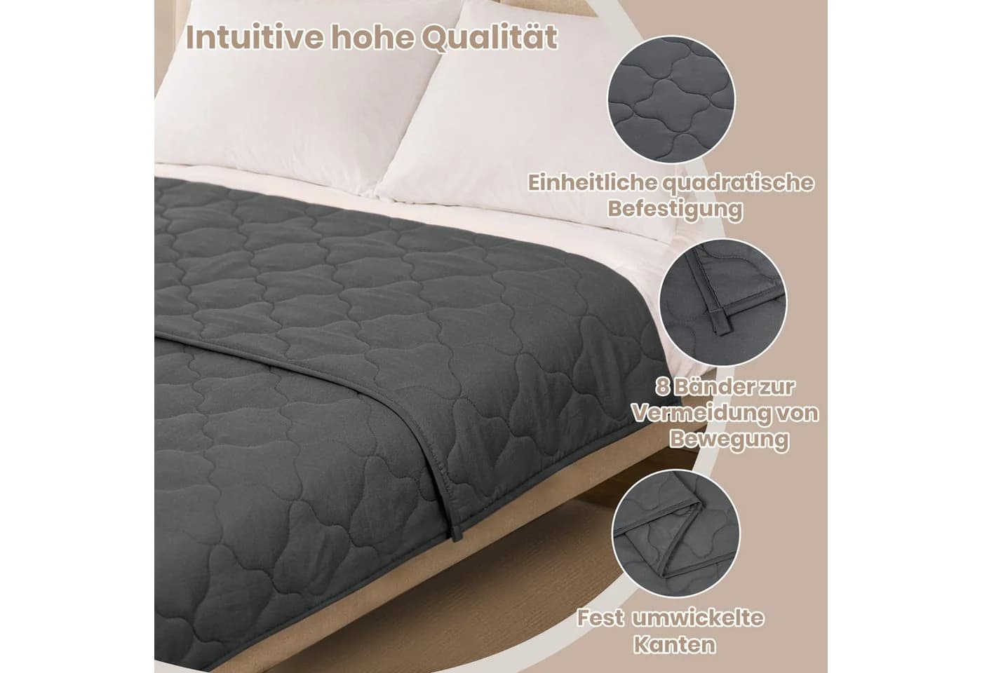 Good Nite Gewichtsdecke Grau 6 kg Anti-Stress Therapiedecke - Bild 5