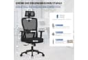 Durrafy Bürostuhl Ergonomischer Drehstuhl 200 kg Schwarz Mesh Bild 1