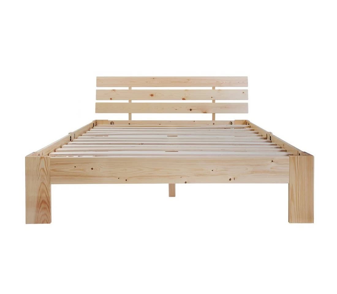 KLAM HOME Bettgestell Doppelbett Massivholz 140x200 cm