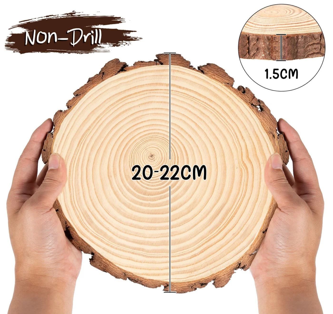 ElitVita Rindenscheiben Holzscheiben Baumscheiben, Ø10-28cm, Holzscheiben zum Basteln, (6-tlg), Runde holzscheiben für DIY Handwerk Hochzeit Weihnachten Dekoration