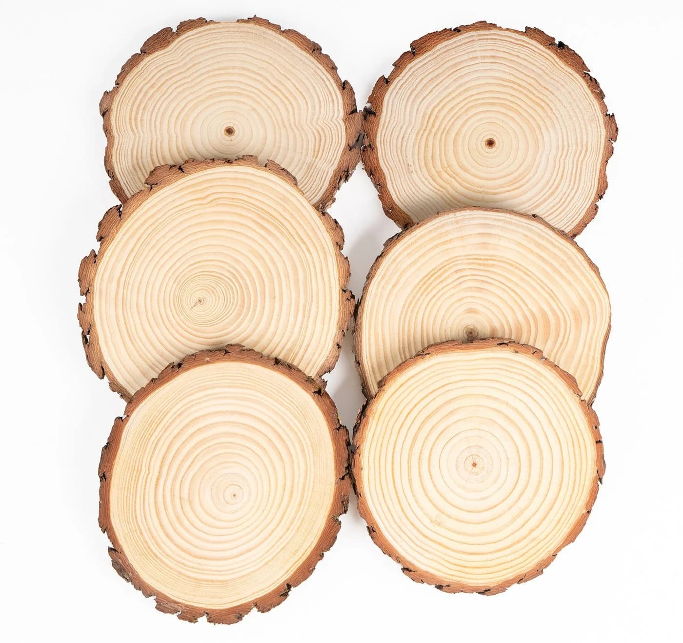 ElitVita Rindenscheiben Holzscheiben Baumscheiben, Ø10-28cm, Holzscheiben zum Basteln, (6-tlg), Runde holzscheiben für DIY Handwerk Hochzeit Weihnachten Dekoration - Bild 2