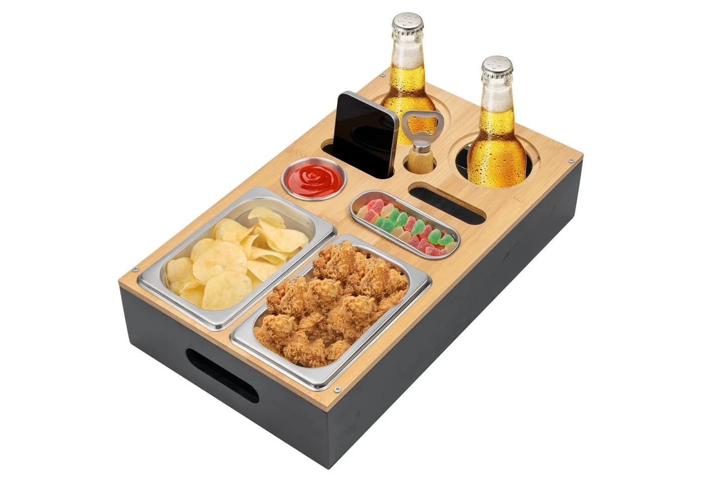 ElitVita Tabletttisch Couchbar Sofatablett Snackbox mit Snackschalen Saucenschalen - Bild 2