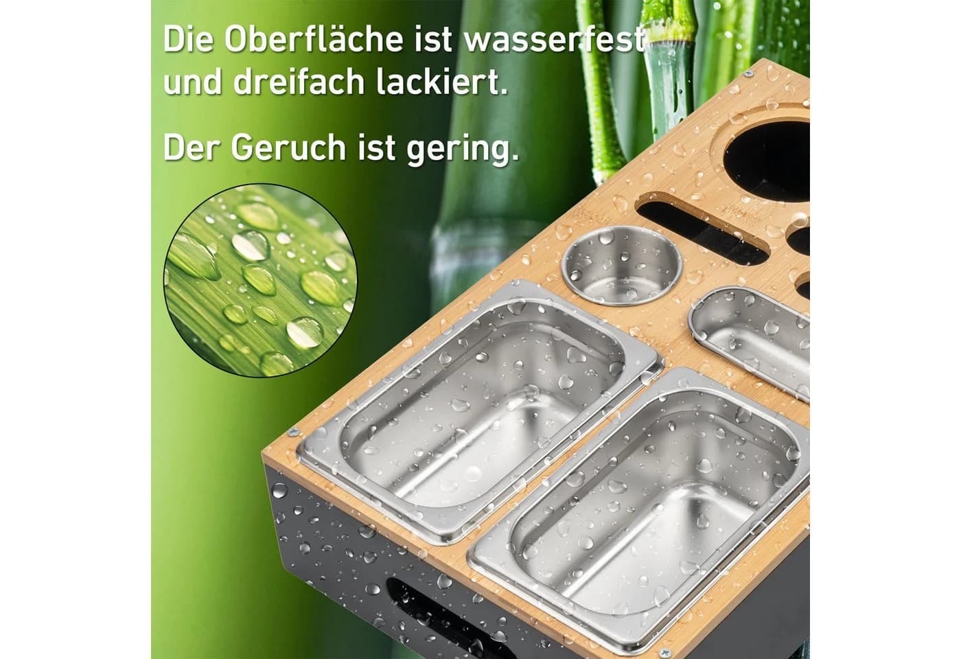 ElitVita Tabletttisch Couchbar Sofatablett Snackbox mit Snackschalen Saucenschalen - Bild 5