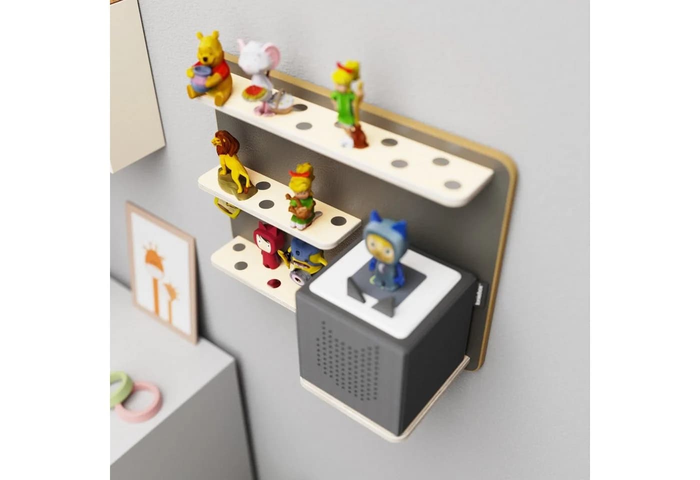 Holzura Kinderregal für Toniebox und Toniefiguren Grau - Bild 5