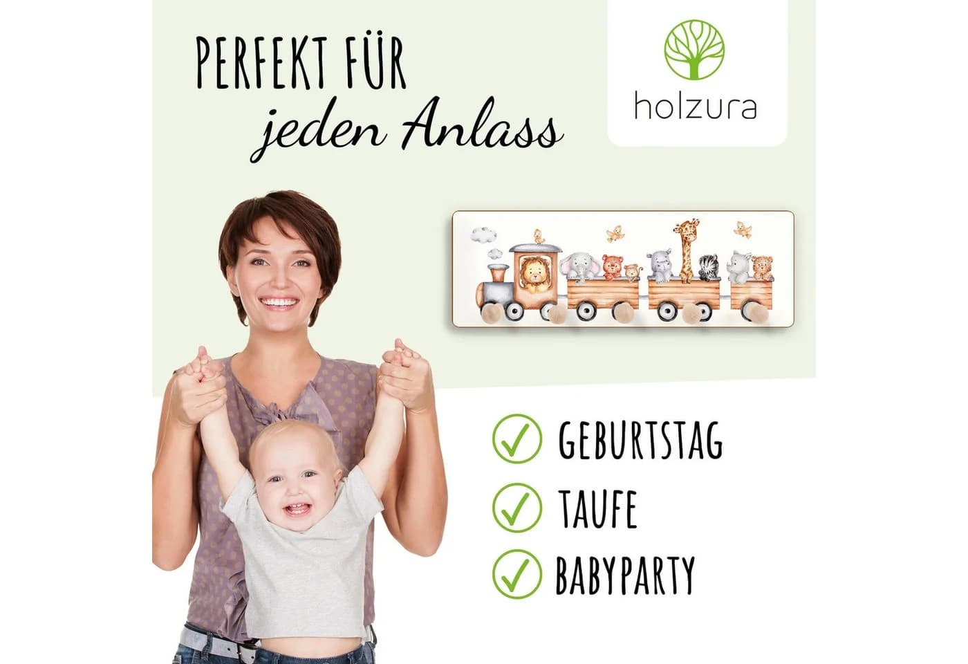 Holzura Kindergarderobe Garderobenleiste Weiß - Bild 5