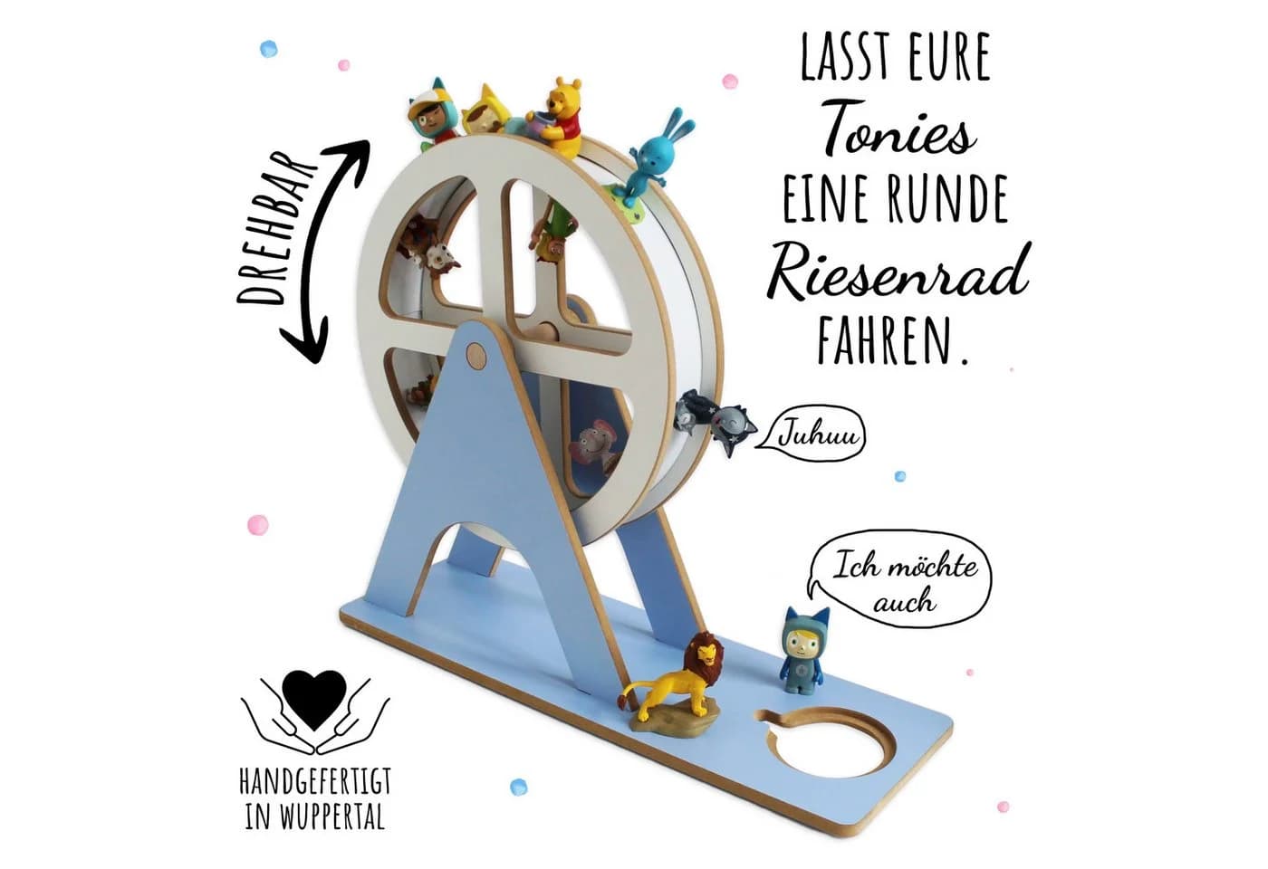 Holzura Tonie Regal Riesenrad Blau für Toniefiguren - Bild 3