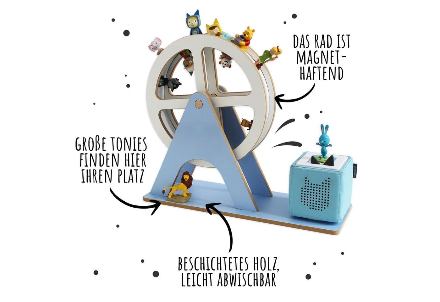 Holzura Tonie Regal Riesenrad Blau für Toniefiguren - Bild 4