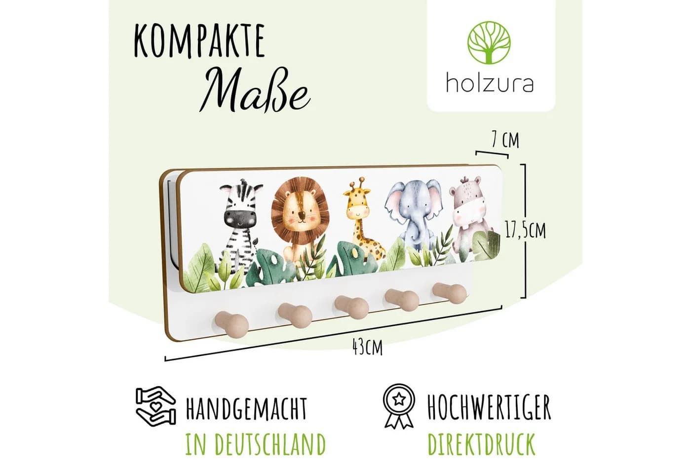 Holzura Kindergarderobe aus Holz mit Ablage und magnethaftendem Rahmen - Bild 3