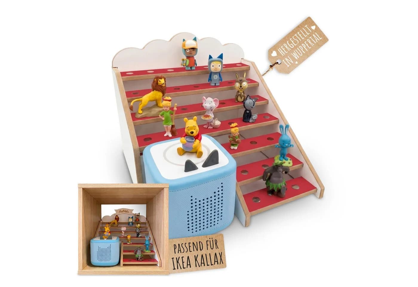Holzura Kinderregal Tonie Regal für IKEA KALLAX – magnetisch – rot - Bild 2