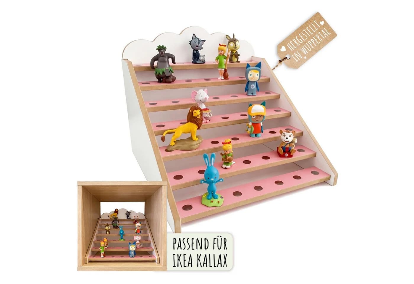 Holzura Kinderregal Tonie Regal für IKEA KALLAX – magnetisch – rosa - Bild 2