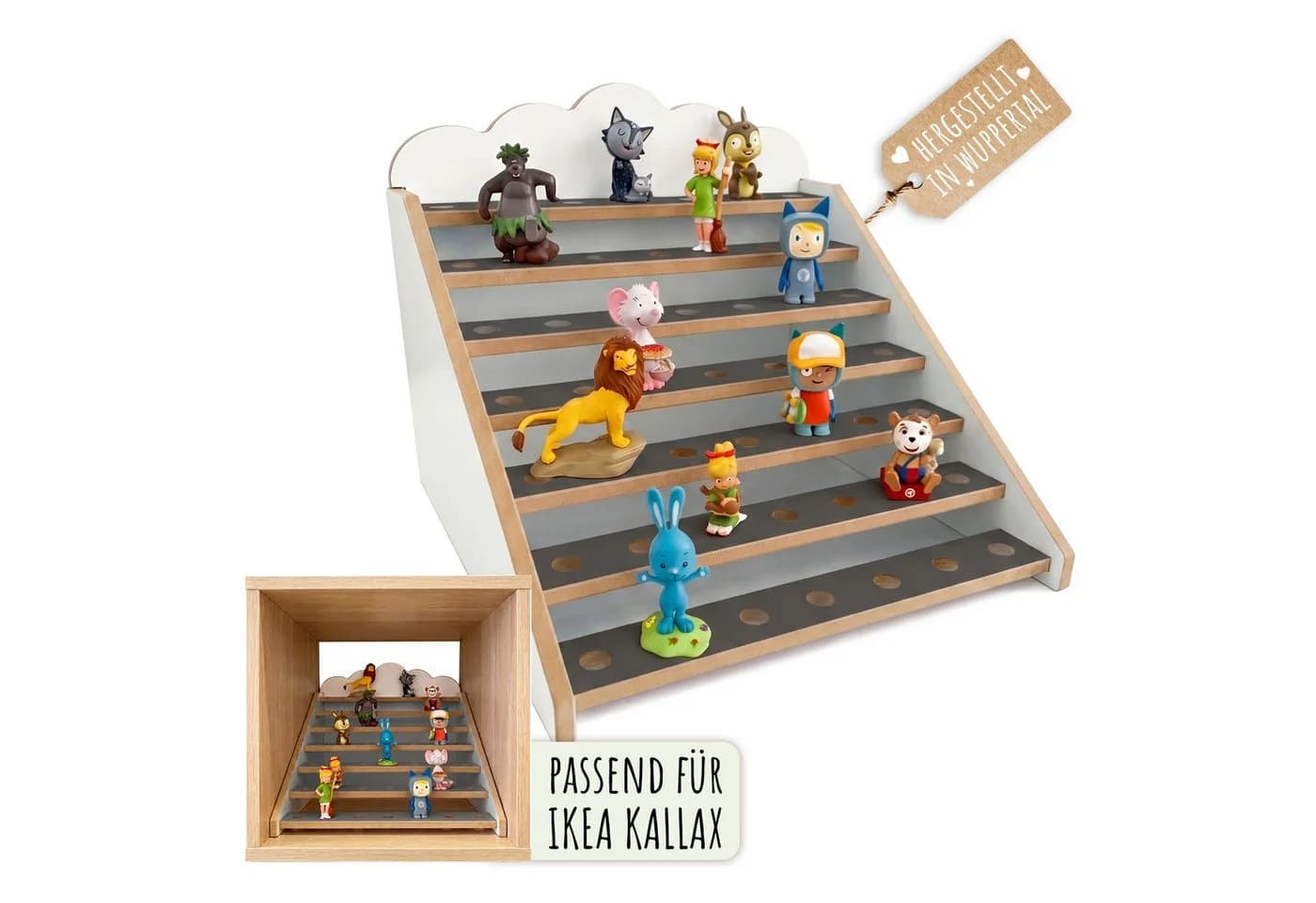 Holzura Kinderregal Tonie Regal für IKEA KALLAX – magnetisch – grau - Bild 2