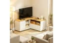 Fine Life Pro TV-Schrank Lowboard L-förmig Weiß/Lichtholz Bild 2