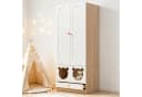 KEFEYA Kinderkleiderschrank Weiß Bären-Design Bild 2