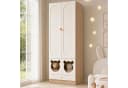 KEFEYA Kinderkleiderschrank Weiß Bären-Design Bild 3