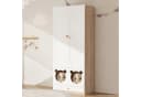 KEFEYA Kinderkleiderschrank Weiß Bären-Design Bild 5
