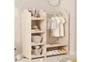 KEFEYA Kindergarderobe Naturholz mit 4 Regalen & Sitzbank Bild 2